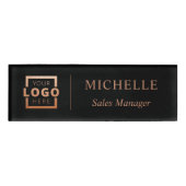 Custom Logo Business Employee Staff Name Black 名札 (正面)