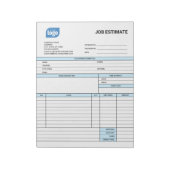 Custom Logo Business Job Estimate Form Notepad ノートパッド (回転)