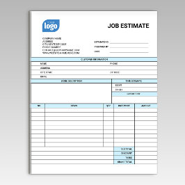Custom Logo Business Job Estimate Form Notepad ノートパッド