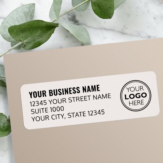 Custom Logo Business Off-White Return Address ラベル