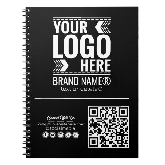 Custom Logo, Business or Brand Logo Personalized ノートブック (正面)