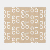 Custom Logo Business or Company on Beige フリースブランケット (正面(横))