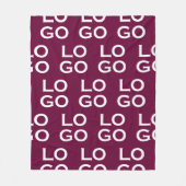 Custom Logo Business or Company on Burgundy フリースブランケット (正面)