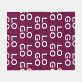 Custom Logo Business or Company on Burgundy フリースブランケット (正面(横))