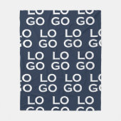 Custom Logo Business or Company on Navy Blue フリースブランケット (正面)