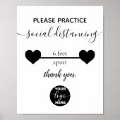 Custom Logo Business Safety Social Distancing ポスター (正面)