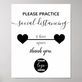 Custom Logo Business Safety Social Distancing ポスター