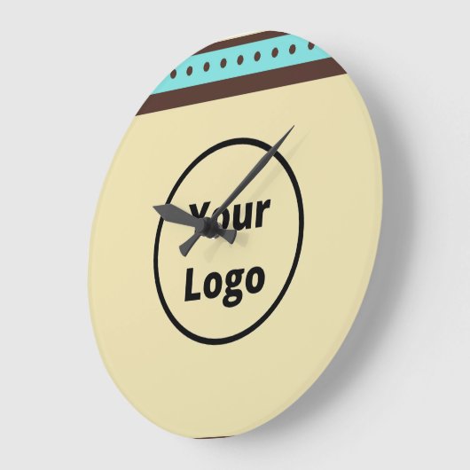 Custom logo circles and stripes pattern ラージ壁時計 (傾斜)