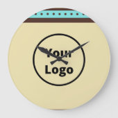 Custom logo circles and stripes pattern ラージ壁時計 (正面)