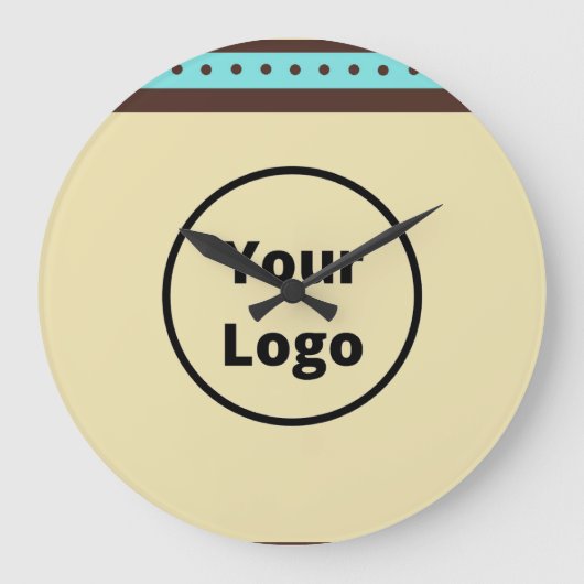 Custom logo circles and stripes pattern ラージ壁時計 (正面)