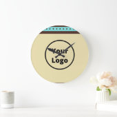 Custom logo circles and stripes pattern ラージ壁時計 (ホーム)