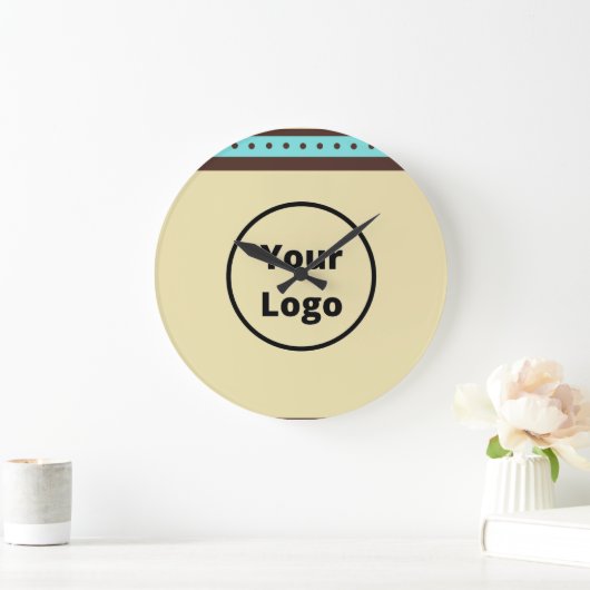 Custom logo circles and stripes pattern ラージ壁時計 (ホーム)