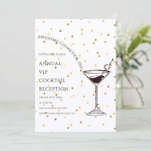 Custom logo Cocktail Corporate Business Event 招待状 (スタンド正面)