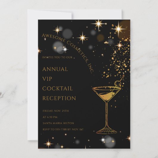 Custom logo Cocktail Corporate Business Event 招待状 (正面)