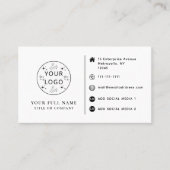 Custom Logo, Contact and Social Media Minimal 名刺 (正面)