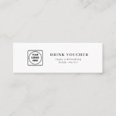 Custom Logo | Corporate Event Drink Voucher Design スキニー名刺 (正面)