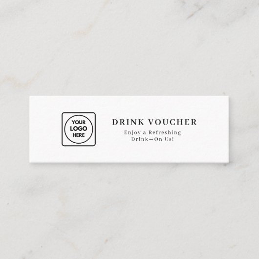 Custom Logo | Corporate Event Drink Voucher Design スキニー名刺 (正面)