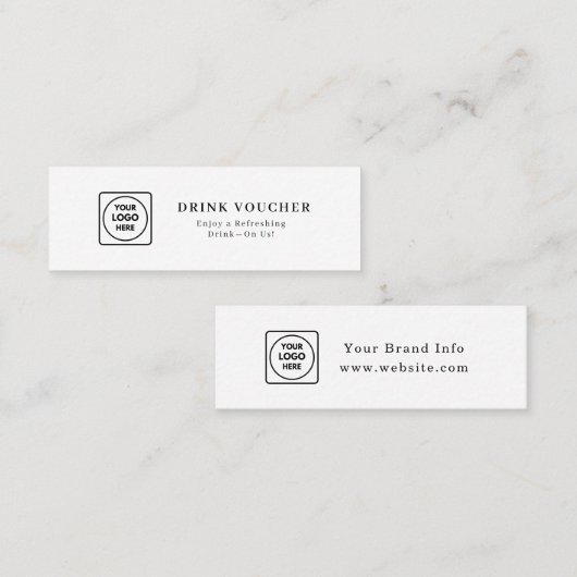 Custom Logo | Corporate Event Drink Voucher Design スキニー名刺 (正面/裏面)