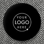 Custom Logo | Corporate Modern Minimalist Black 缶バッジ<br><div class="desc">A simple custom black business template in a modern minimalist style which can be easily updated with your company logo. If you need any help personalizing this product,  please contact me using the message button below and I'll be happy to help.</div>