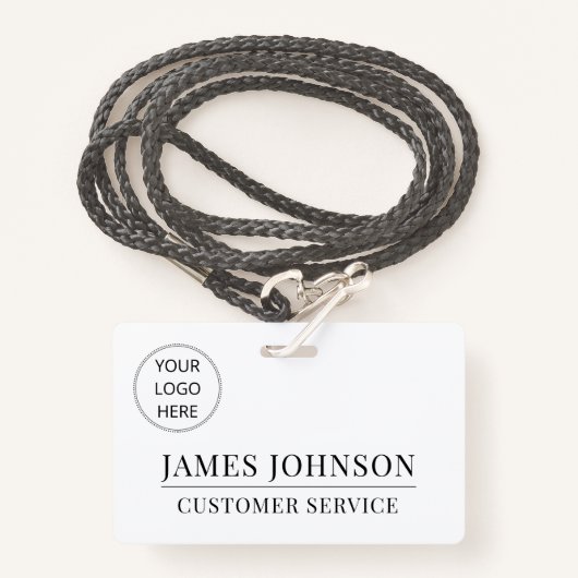 Custom Logo Customer Service Employee Name バッジ (正面ランヤード)