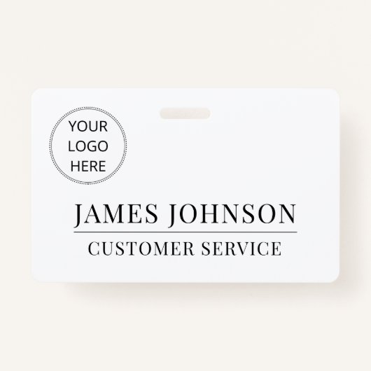 Custom Logo Customer Service Employee Name バッジ (正面)