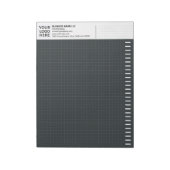 Custom Logo, Dark Engineering Graph Paper Grid Pad ノートパッド (回転)