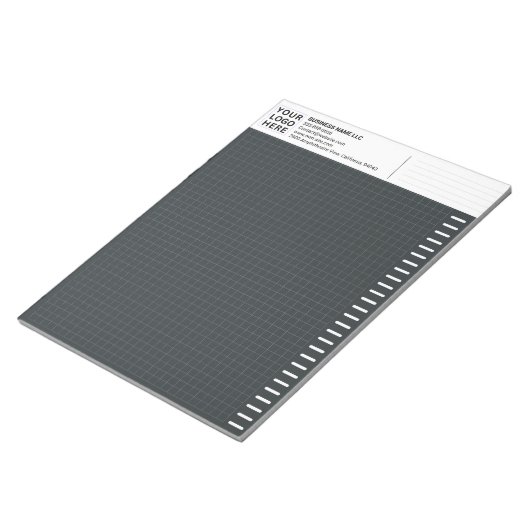 Custom Logo, Dark Engineering Graph Paper Grid Pad ノートパッド (アングル)