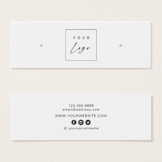 Custom Logo • Earring Hoops Studs Display Card   (正面&裏面)