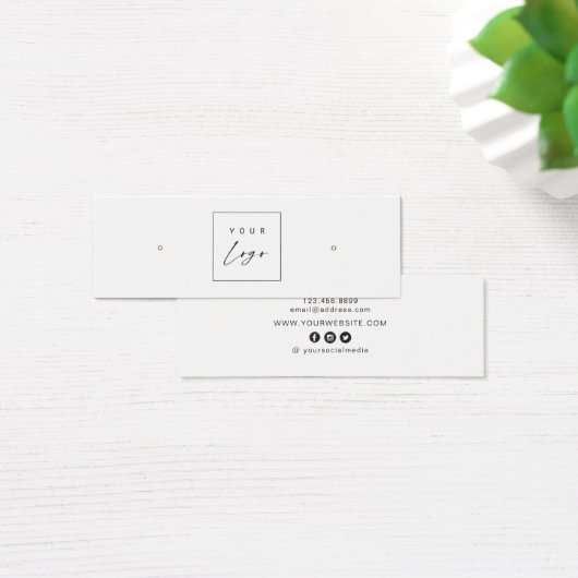 Custom Logo • Earring Hoops Studs Display Card (デスク)