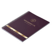 Custom Logo Elegant Burgundy Red Gold ノートブック (左側)