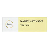 Custom Logo Elegant Dusty Blue White Magnet 名札 (正面)