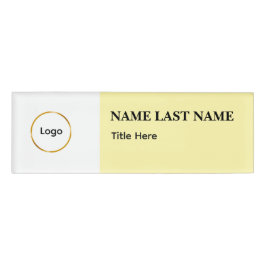 Custom Logo Elegant Dusty Blue White Magnet 名札
