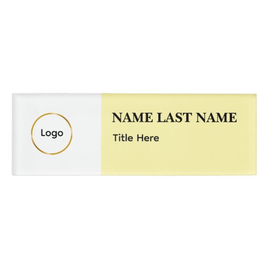 Custom Logo Elegant Dusty Blue White Magnet 名札 (正面)