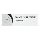 Custom Logo Elegant Dusty Blue White Magnet 名札 (正面)
