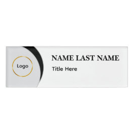 Custom Logo Elegant Dusty Blue White Magnet 名札