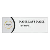 Custom Logo Elegant Dusty Blue White Magnet 名札 (正面)