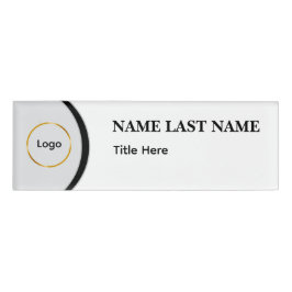 Custom Logo Elegant Dusty Blue White Magnet 名札