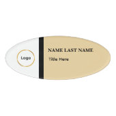 Custom Logo Elegant Dusty Blue White Magnet 名札 (正面)