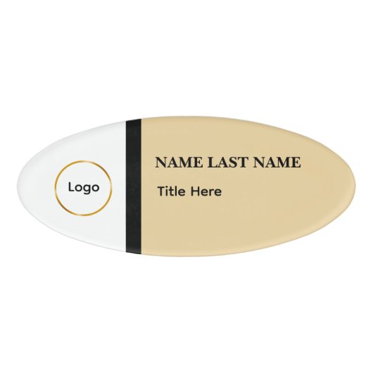 Custom Logo Elegant Dusty Blue White Magnet 名札 (正面)