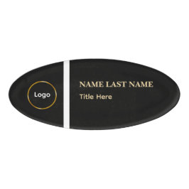 Custom Logo Elegant Dusty Blue White Magnet 名札