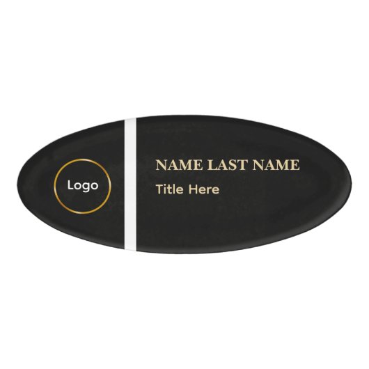 Custom Logo Elegant Dusty Blue White Magnet 名札 (正面)