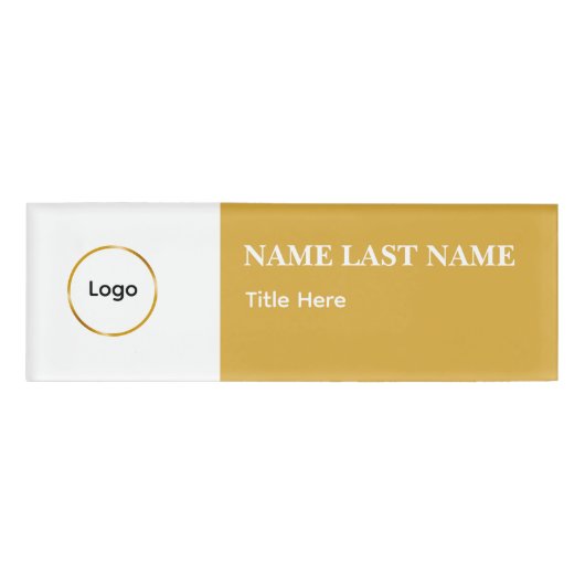 Custom Logo Elegant Dusty Blue White Magnet 名札 (正面)