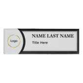 Custom Logo Elegant Dusty Blue White Magnet 名札 (正面)