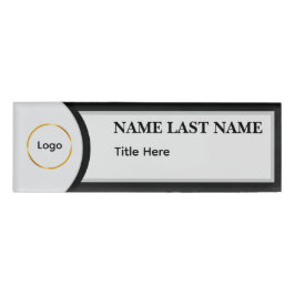 Custom Logo Elegant Dusty Blue White Magnet 名札