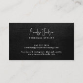 Custom logo elegant luxury black leather  名刺 (裏面)