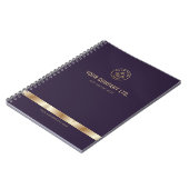 Custom Logo Elegant Purple Gold ノートブック (左側)