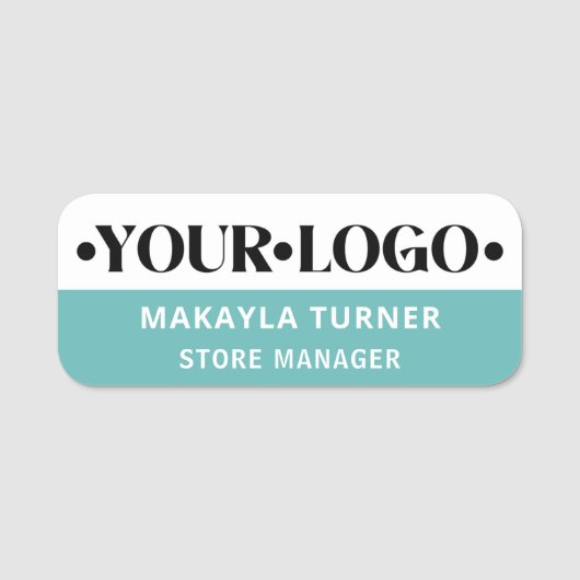 Custom Logo Employee Aqua  名札 (正面)