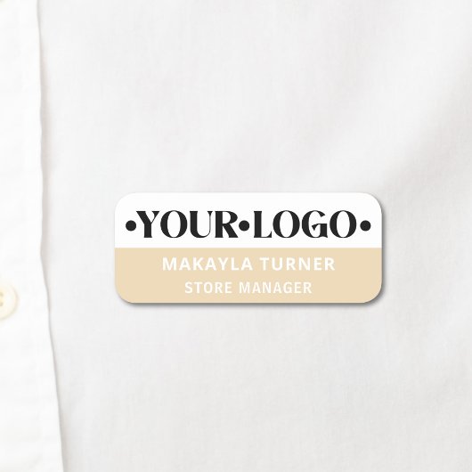 Custom Logo Employee Beige 名札