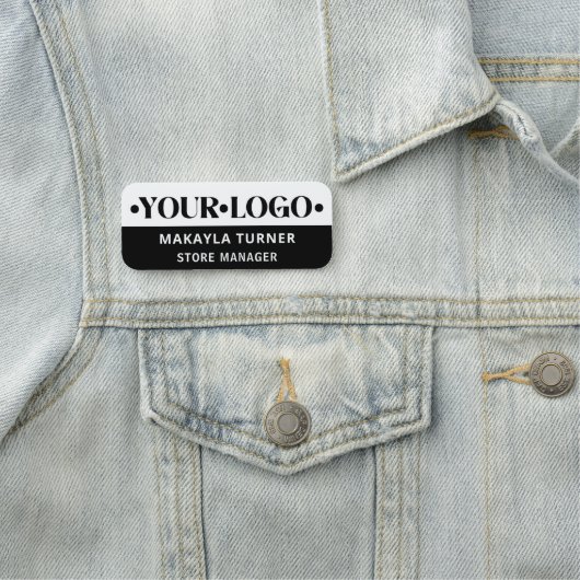 Custom Logo Employee Black White 名札 (インサイチュ)