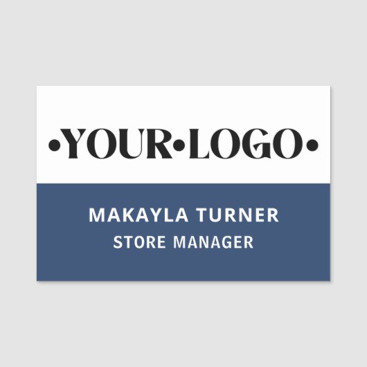 Custom Logo Employee Blue 名札 (正面)